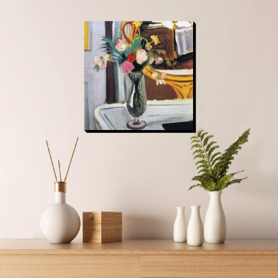 تابلو شاسی طرح تخت در آینه از ماتیس