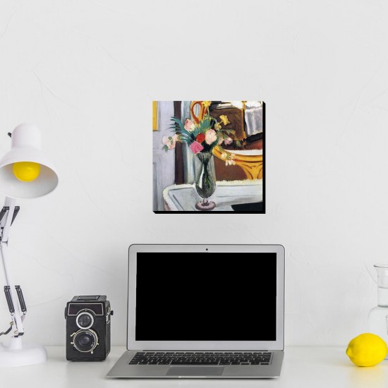 تابلو شاسی طرح تخت در آینه از ماتیس