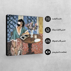 تابلو شاسی طرح زن در حال مطالعه از ماتیس