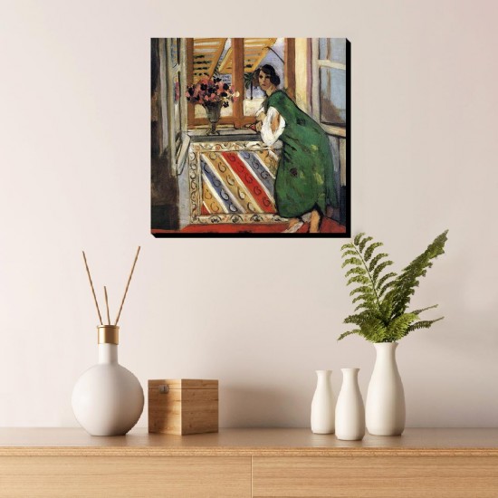 تابلو شاسی طرح دختر جوان با لباس سبز از ماتیس