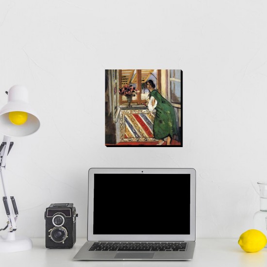 تابلو شاسی طرح دختر جوان با لباس سبز از ماتیس