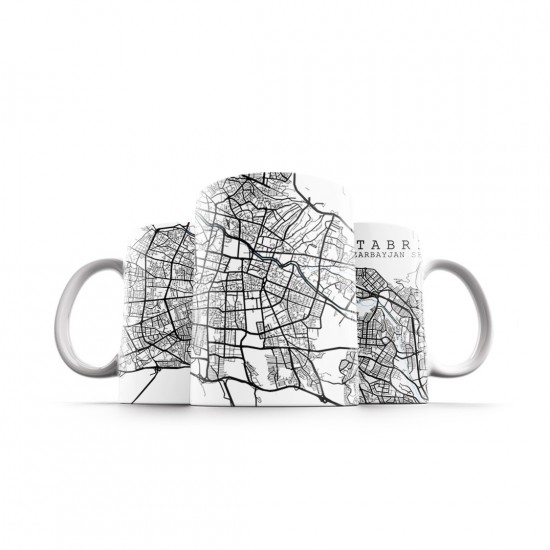 ماگ طرح نقشه شهر تبریز