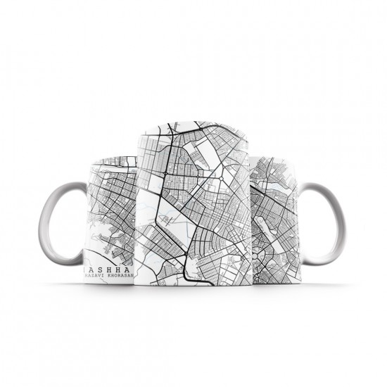 ماگ طرح نقشه شهر مشهد