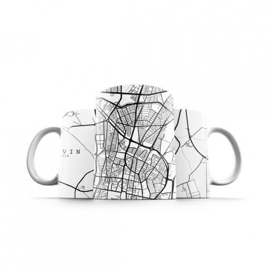 ماگ طرح نقشه شهر قزوین