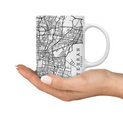 ماگ طرح نقشه شهر تهران