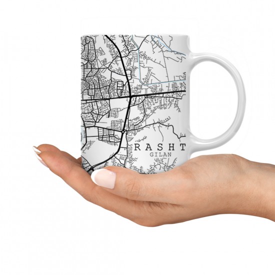 ماگ طرح نقشه شهر رشت