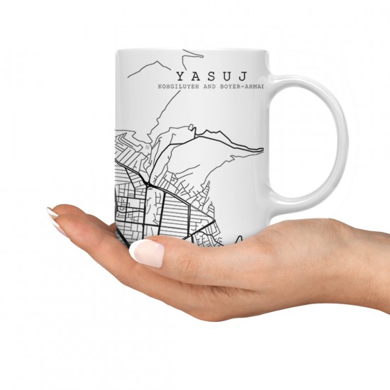 ماگ طرح نقشه شهر یاسوج