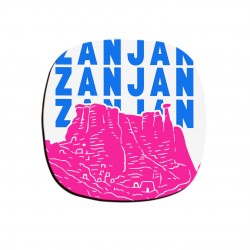 زیر لیوانی طرح نماد قلعه بهستان ماه نشان