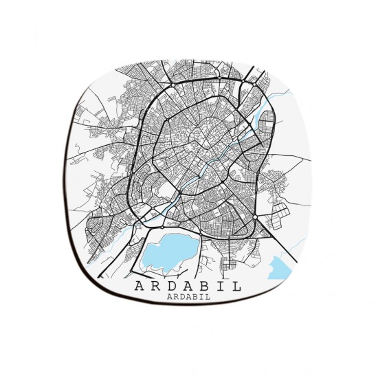 زیر لیوانی طرح نقشه شهر اردبیل