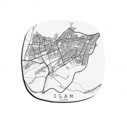 زیر لیوانی طرح نقشه شهر ایلام