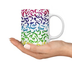 ماگ طرح رنگین کمان حروف