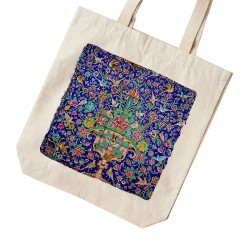 تت بگ متقال طرح کاشی گل و مرغ