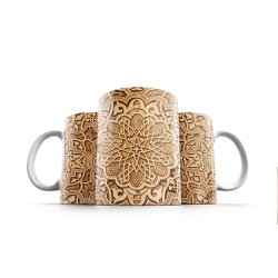 ماگ طرح گچ بری طلایی