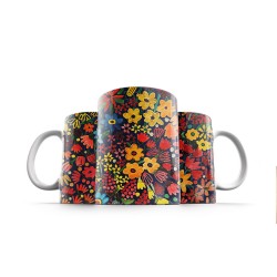 ماگ طرح گل های قرمز