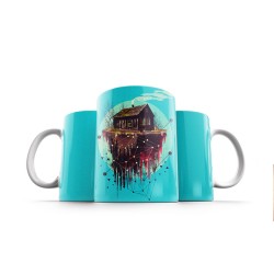 ماگ طرح کلبه ای در ابرها