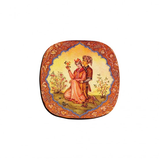 زیر لیوانی طرح مینیاتور عاشقانه