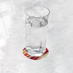 زیر لیوانی طرح خط های زرد و قرمز