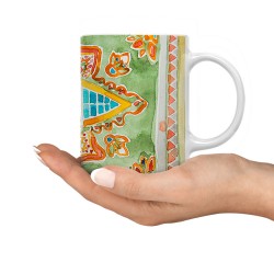 ماگ طرح آبرنگ سبز