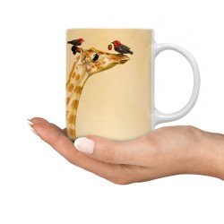 ماگ طرح زرافه و پرنده ها