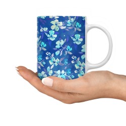 ماگ طرح شکوفه آبی
