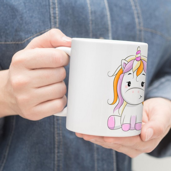 ماگ طرح تک شاخ رنگی