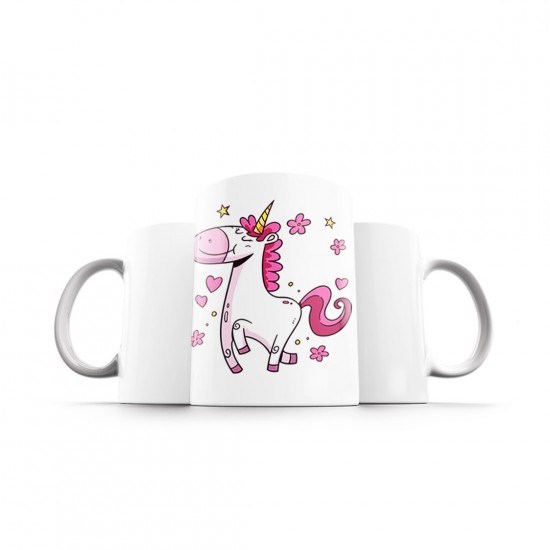 ماگ طرح تک شاخ صورتی